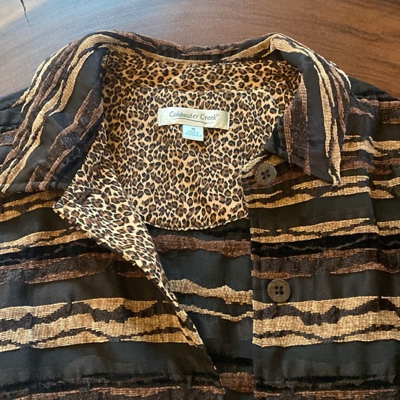 Coldwater CreekStriped Animal Print Jacket/ Size Medium - Picture 3 of 6